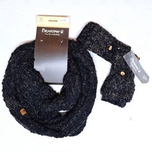 NEW! BearPaw SOFT Infinity
Popcorn Scarf & FlipTop Mitten Set
Black/Brown Bundle